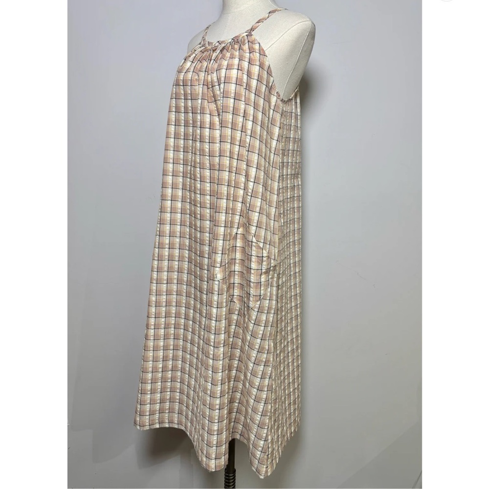 sundays Geo Midi dress Beige Size Medium NWTS - Picture 3 of 9